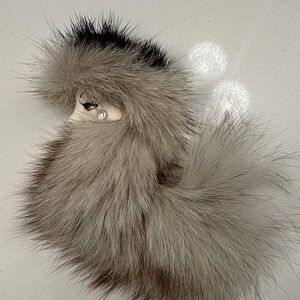 Chic Gray Faux Fur Accessory